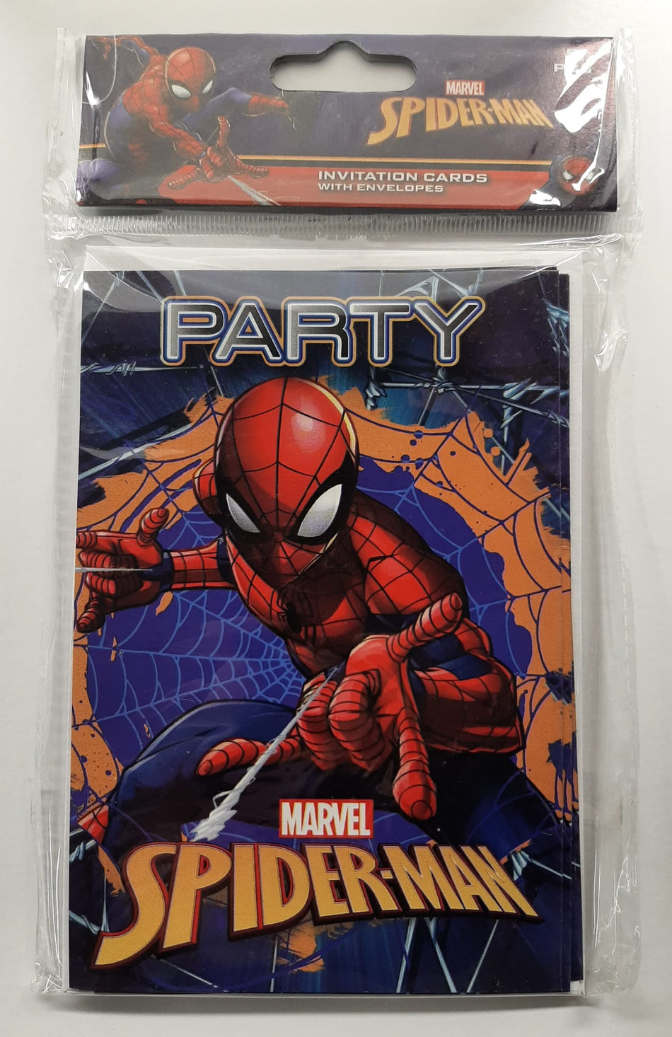 5 Spiderman uitnodigingen kinderfeestje - Spider-man - Spiderman uitnodigingskaarten 5 stuks met 5 enveloppen / Marvel